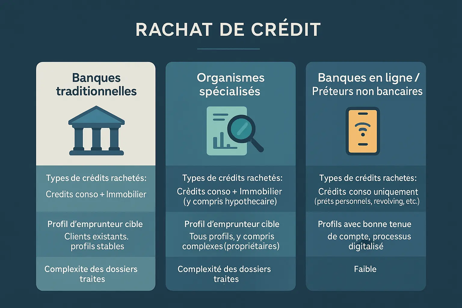 Comparatif des acteurs du rachat de crédit