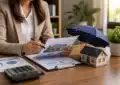 Conseiller en assurance de prêt immobilier analysant une offre financière