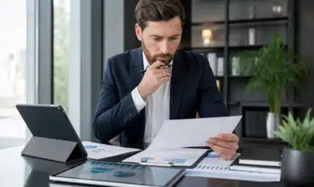 Conseillers financiers discutant de changement d’assurance de prêt immobilier