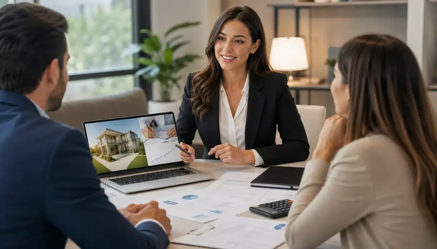 Conseillers financiers présentant avantages du crédit immobilier pour fonctionnaires