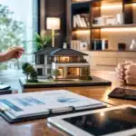 Financement immobilier prêt relais avec documents et calculs financiers