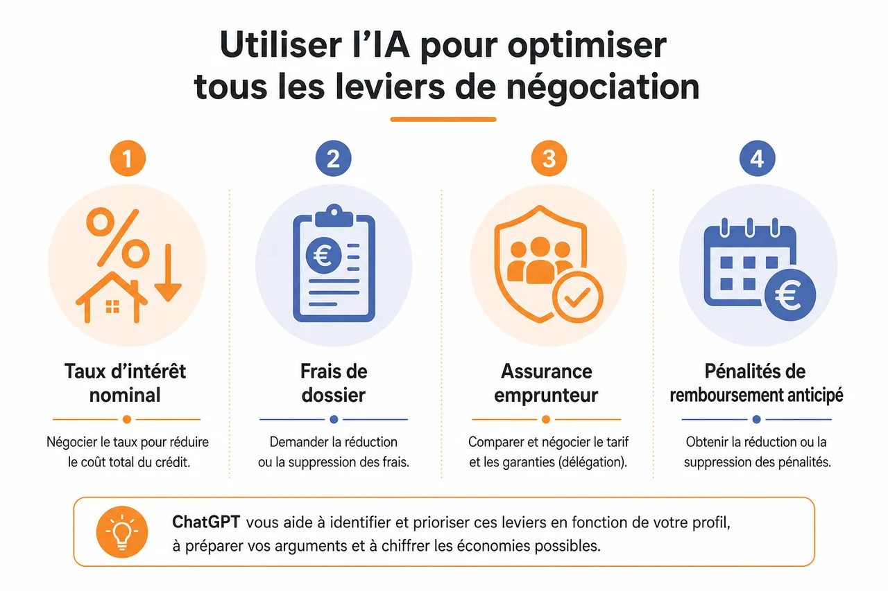 Comment utiliser ChatGPT pour négocier votre crédit immobilier? , Utiliser l’IA pour optimiser tous les leviers de négociation