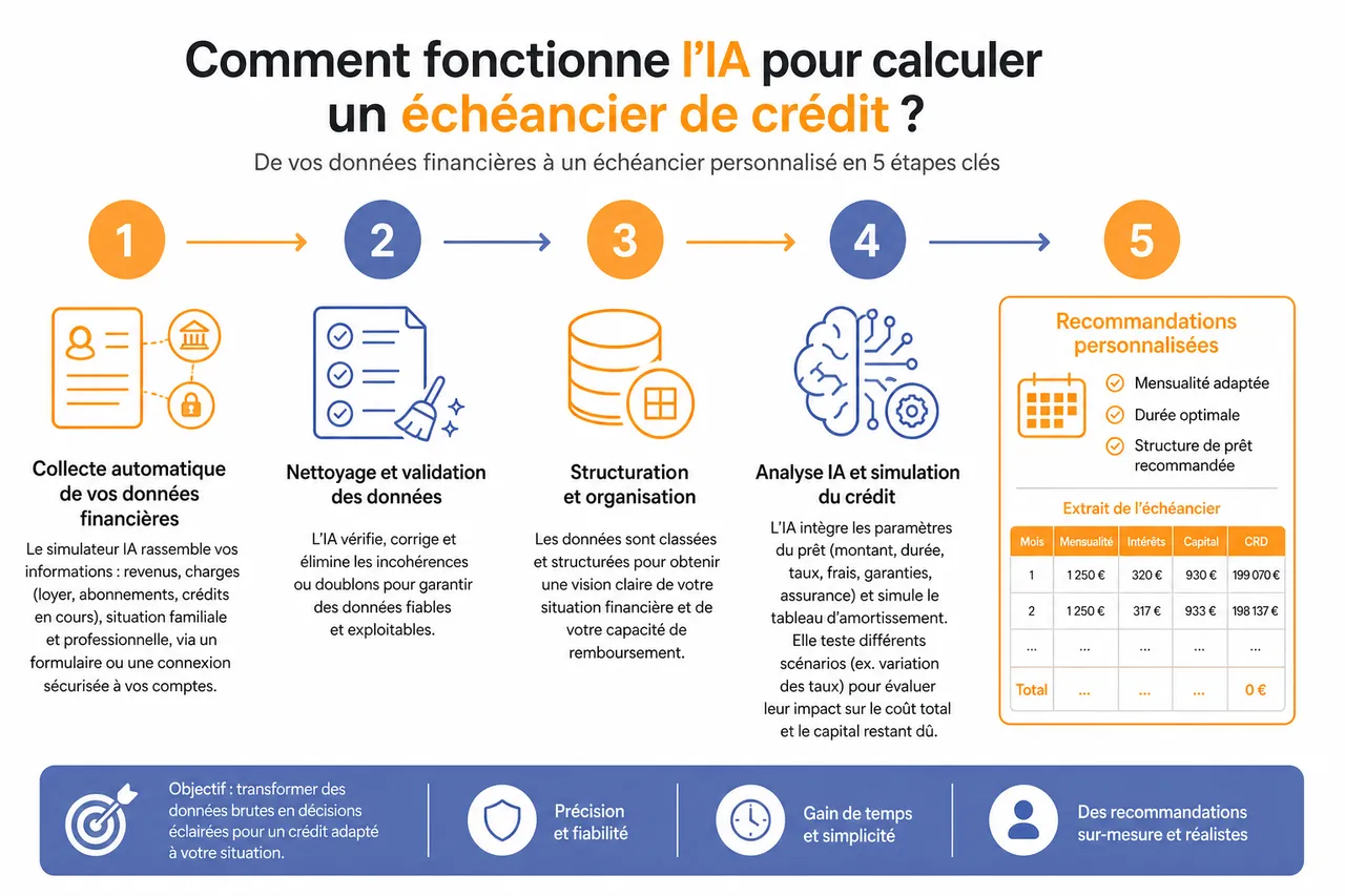 Comment utiliser l'IA pour calculer l'échéancier de votre crédit? , Comment fonctionne l’IA pour calculer un échéancier de crédit?
