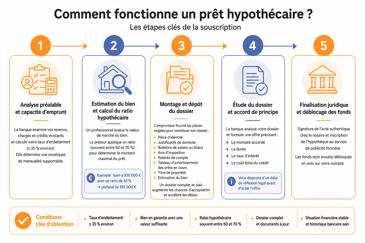 Prêt hypothécaire: définition, avantages et étapes pour l'obtenir , Comment fonctionne un prêt hypothécaire?