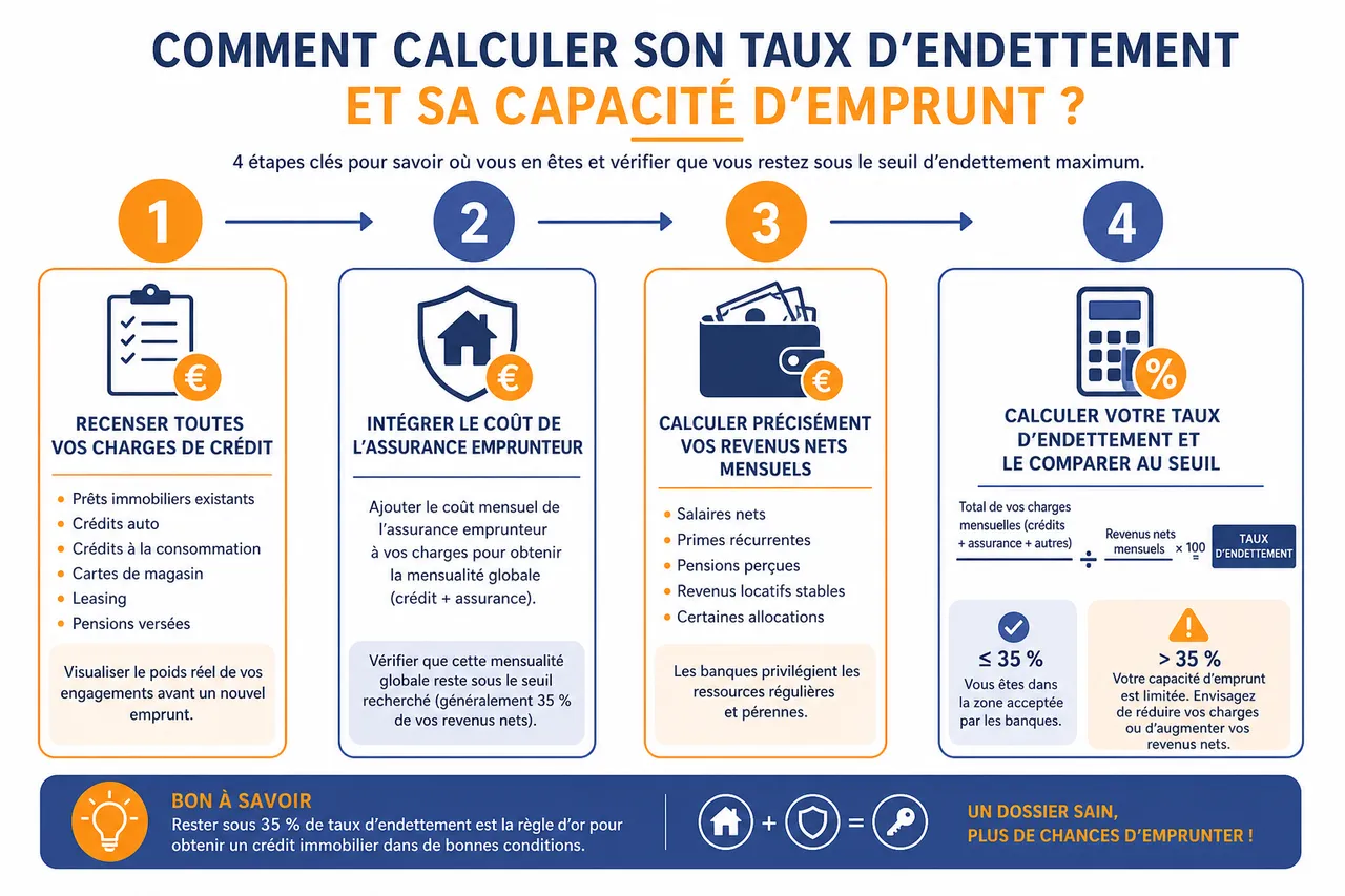 Taux d’endettement maximum en crédit immobilier, comment calculer votre marge de manœuvre? , Comment calculer son taux d’endettement et sa capacité d’emprunt?