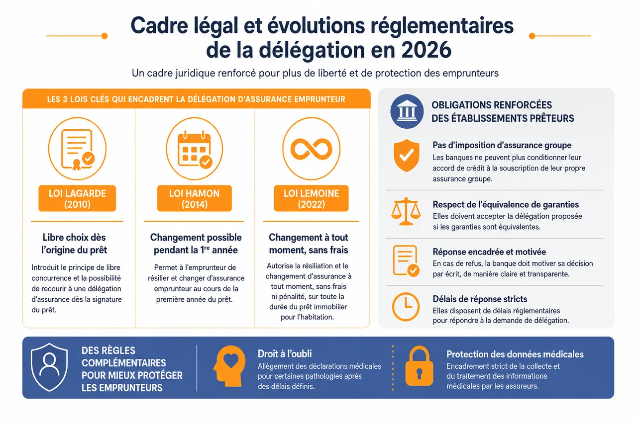 Délégation d’assurance emprunteur, comment changer d’assurance sans bloquer votre prêt , Cadre légal et évolutions réglementaires de la délégation en 2026