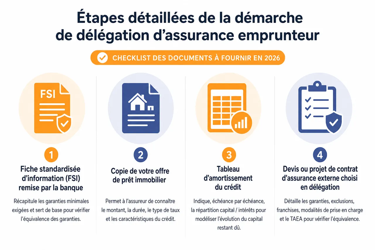 Délégation d’assurance emprunteur, comment changer d’assurance sans bloquer votre prêt , Étapes détaillées de la démarche de délégation d’assurance emprunteur