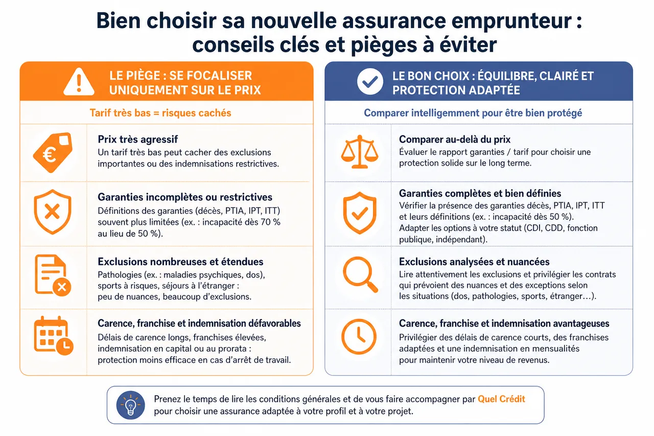 Changer d’assurance de prêt en cours de crédit, étapes clés et pièges à éviter , Conseils pour bien choisir sa nouvelle assurance et éviter les pièges