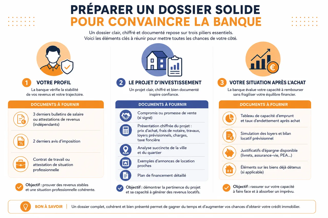 Financer son premier investissement locatif, comment monter un dossier solide auprès des banques , Préparer un dossier solide pour convaincre la banque