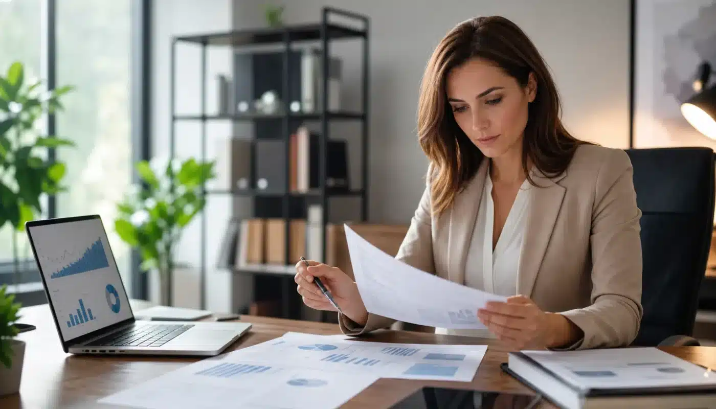 Contrat de crédit immobilier avec documents et calculatrice en 2026
