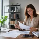 Contrat de crédit immobilier avec documents et calculatrice en 2026