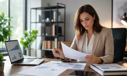 Contrat de crédit immobilier avec documents et calculatrice en 2026