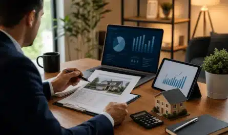 Conseillers financiers expliquant prêt immobilier débutants et démarches