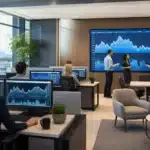Graphique de taux immobiliers et baromètre financier professionnel