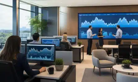 Graphique de taux immobiliers et baromètre financier professionnel