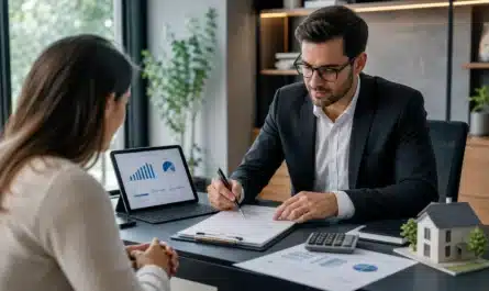 Calculatrice et documents financiers pour optimiser capacité d'emprunt