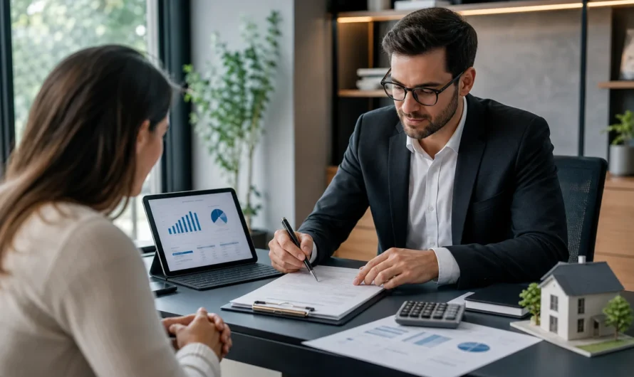 Calculatrice et documents financiers pour optimiser capacité d'emprunt