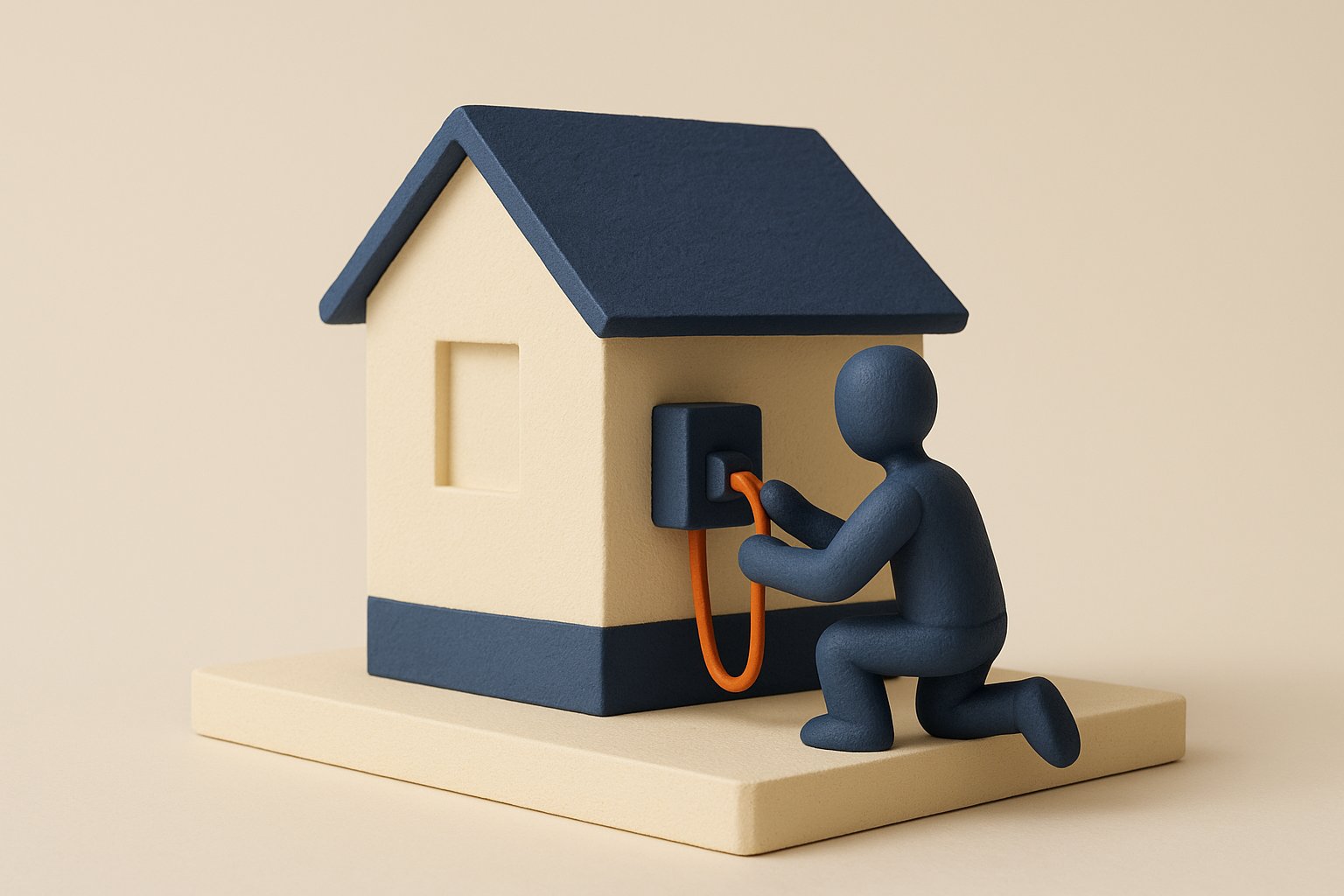 Installation d'une borne de recharge pilotable sur la façade d'une maison, éligible au crédit d'impôt