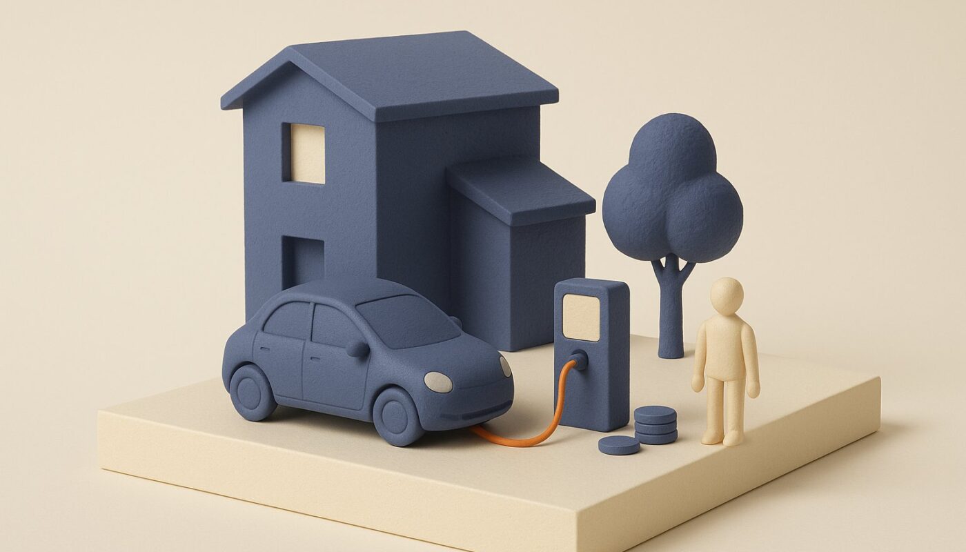 Voiture electrique et borne de recharge miniatures, credit d'impot borne de recharge