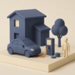 Voiture electrique et borne de recharge miniatures, credit d'impot borne de recharge
