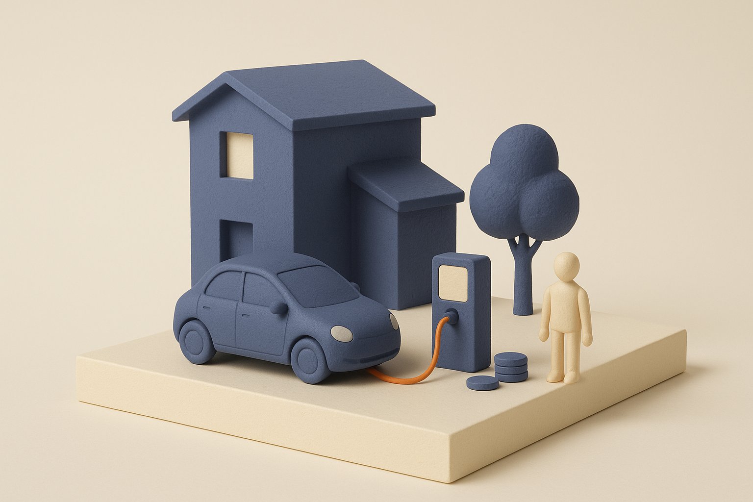 Voiture electrique et borne de recharge miniatures, credit d'impot borne de recharge