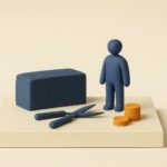 Maquette miniature d'une haie avec securateur et pieces, credit d'impot jardinage