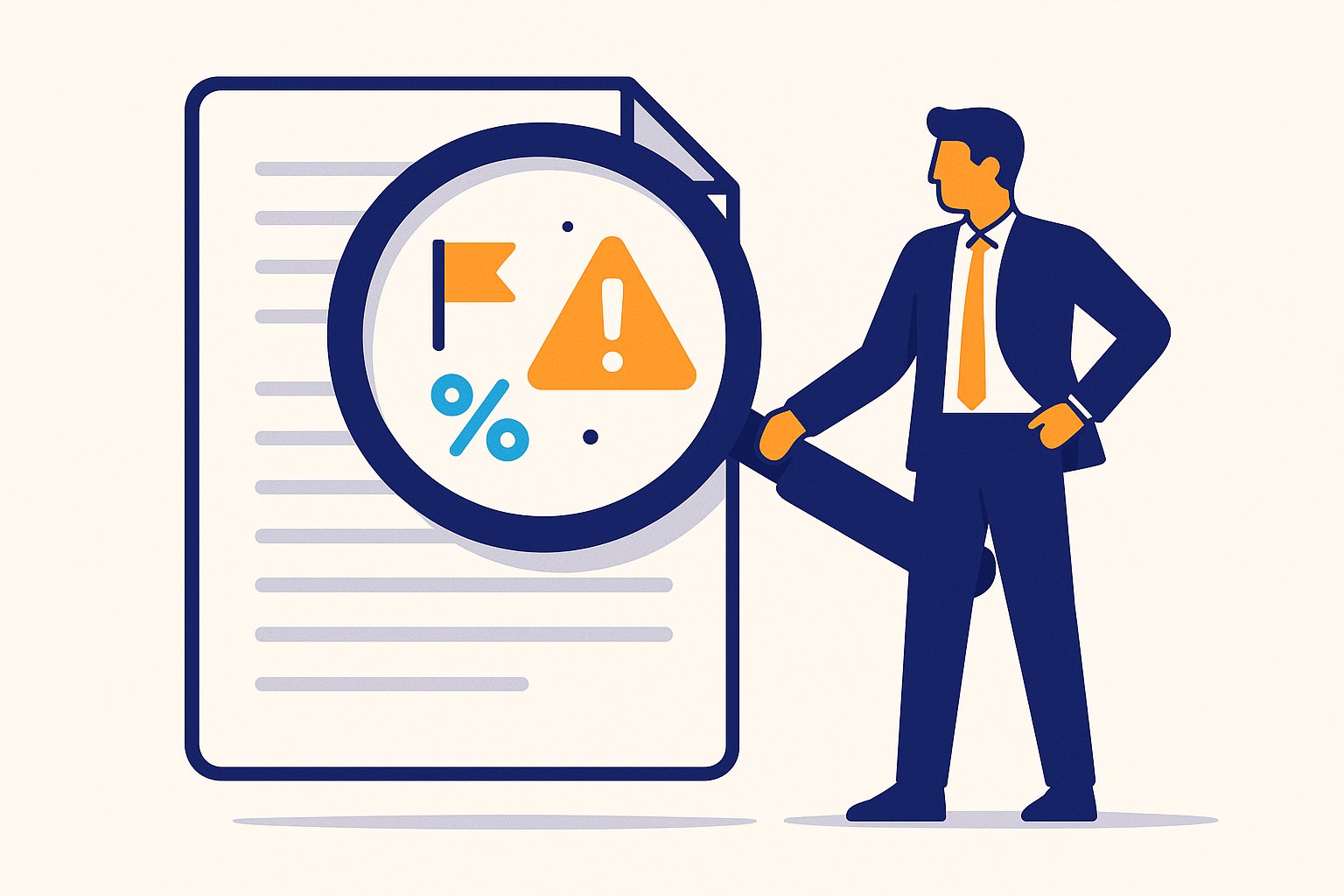Illustration d'une loupe examinant un contrat de crédit pour y repérer une erreur de TAEG