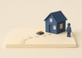 Maison miniature avec chemin de pierres et cle, achat immobilier sans credit et delai